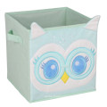 Adorable 3D Animal Design Applique Processed Velvet Fabric Foldable Toy Storage Box